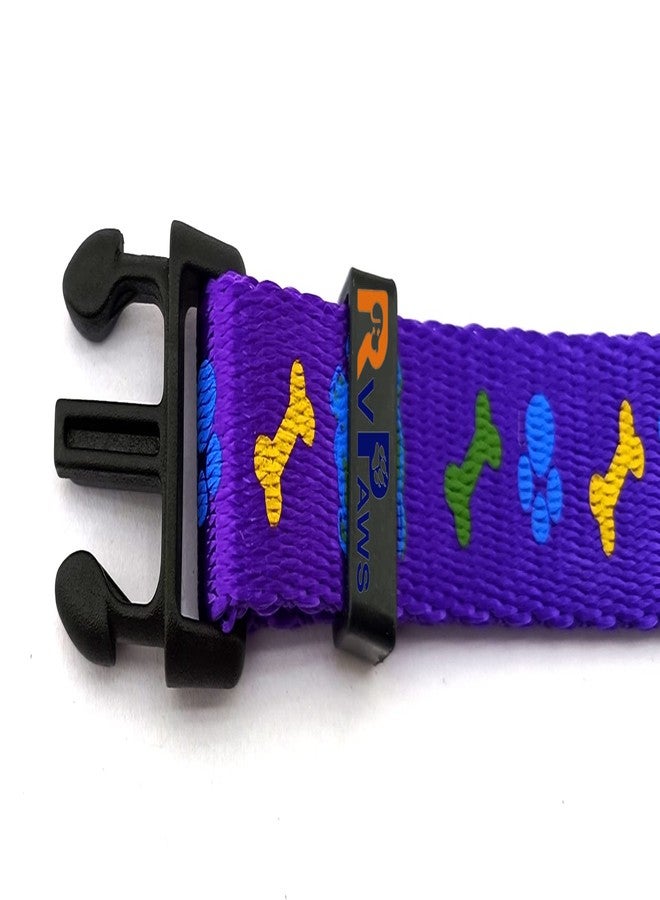 Pups&Pets 15 MM Paw/Bone Printed Soft Nylon Collar Belt and Leash Set for Small Breed Dog and Puppies - Purple - Image 5
